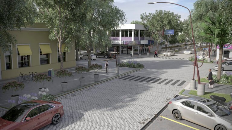 amanecer en una calle comercial de avellaneda