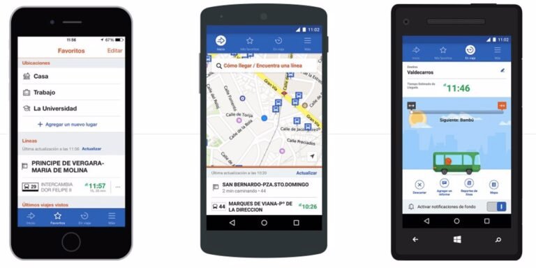 aplicacion movil con horarios de transporte publico