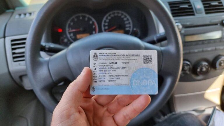 automovil con cedula azul en argentina