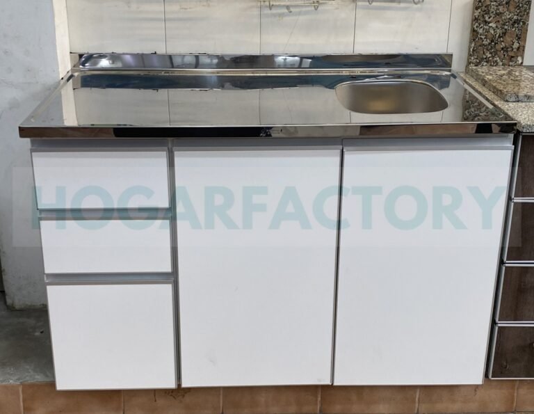 bajo mesada con bacha de acero inoxidable