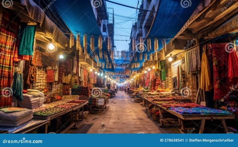 bazar colorido en calle urbana vibrante