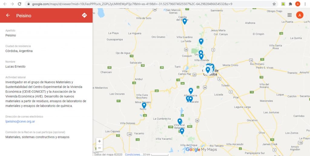 busqueda de personas en un mapa argentino