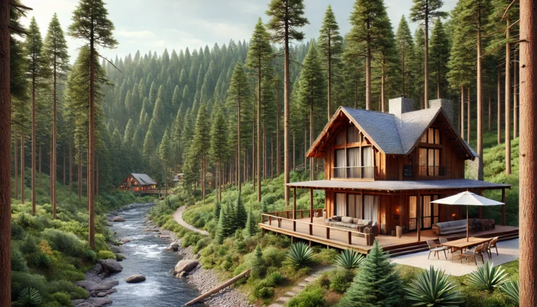 cabana en la montana con vista panoramica