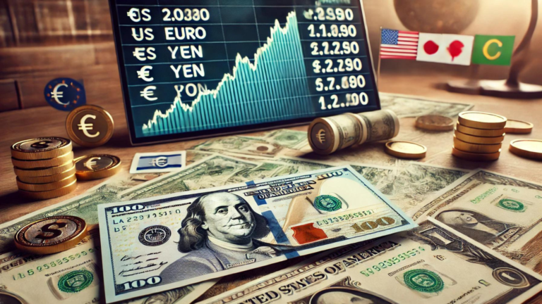 casa de cambio con billetes de dolar