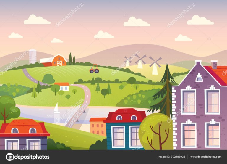 casa de patio colorida para ninos felices