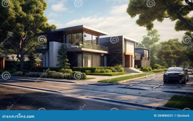 casas modernas en barrio residencial