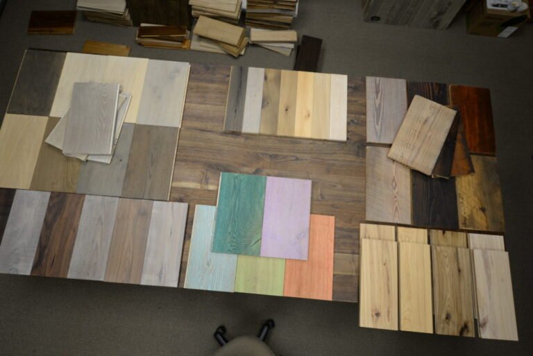 diverse wooden floor types display