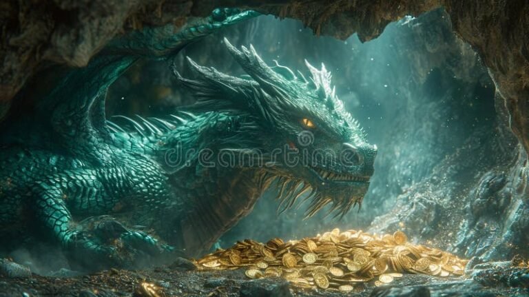 dragon de madera en un paisaje natural