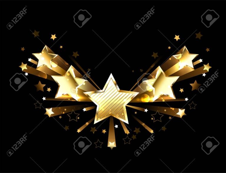 estrella dorada sobre fondo negro elegante