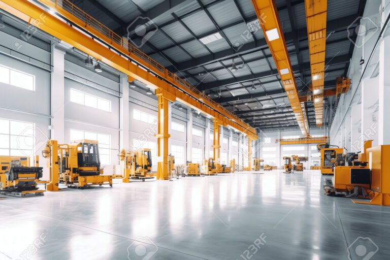 fabrica moderna con productos en exhibicion