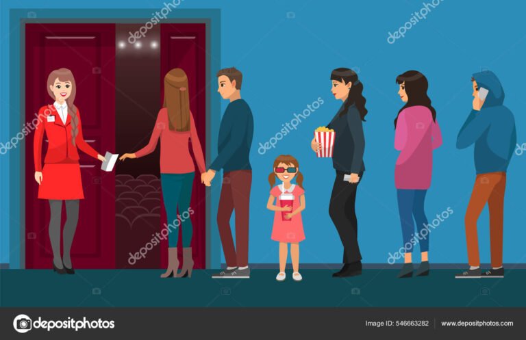 familia eligiendo entradas en un cine