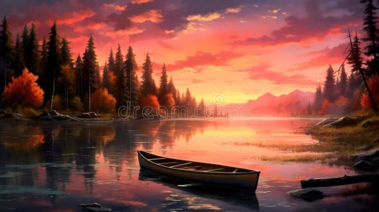 lago sereno con paisaje natural y actividades