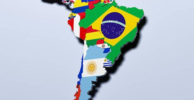 mapa de america del sur con mercosur destacado