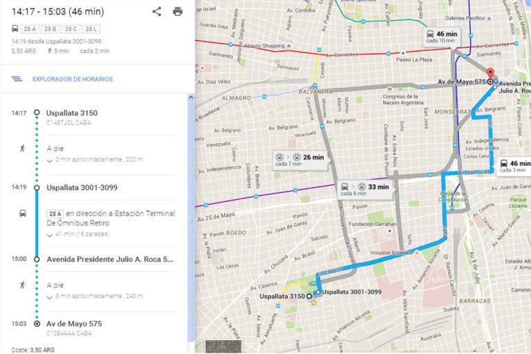 mapa de ruta de buses en buenos aires