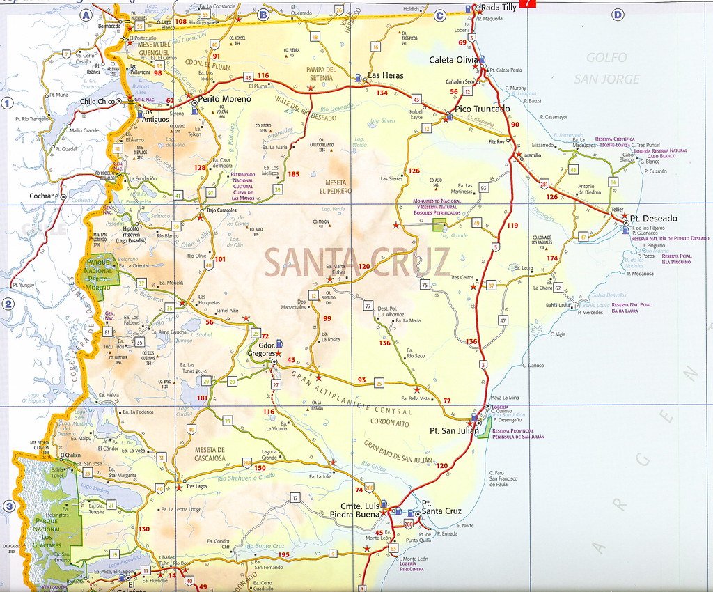 Qué estados tienen las rutas de Vialidad Provincial en Santa Cruz