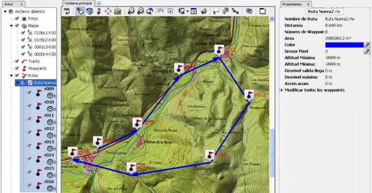 mapa de rutas en una pantalla digital
