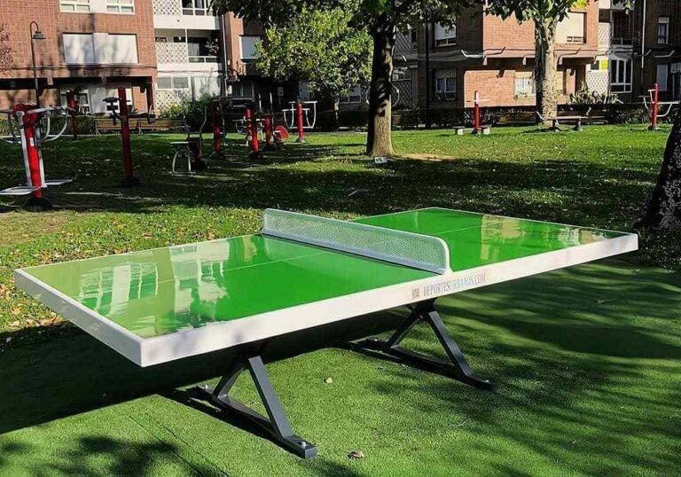 mesas de ping pong en un parque