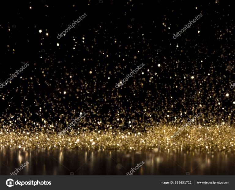oro brillante sobre fondo negro