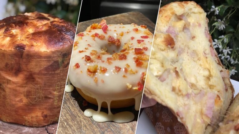 pan dulce salado con fiambre recien horneado