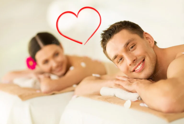 pareja disfrutando en un spa relajante