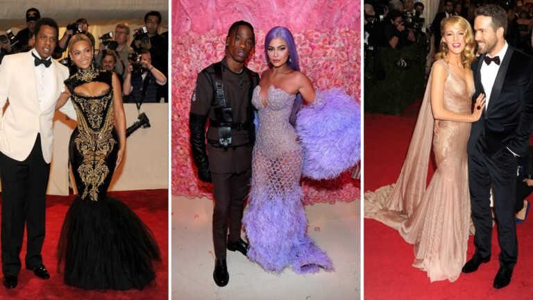 pareja famosa en evento de alfombra roja