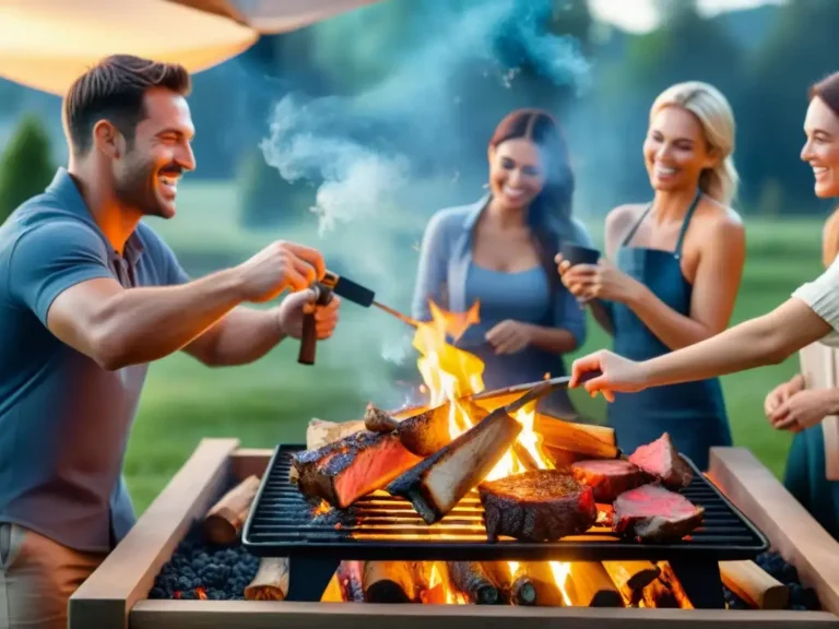 parrilla al aire libre con amigos
