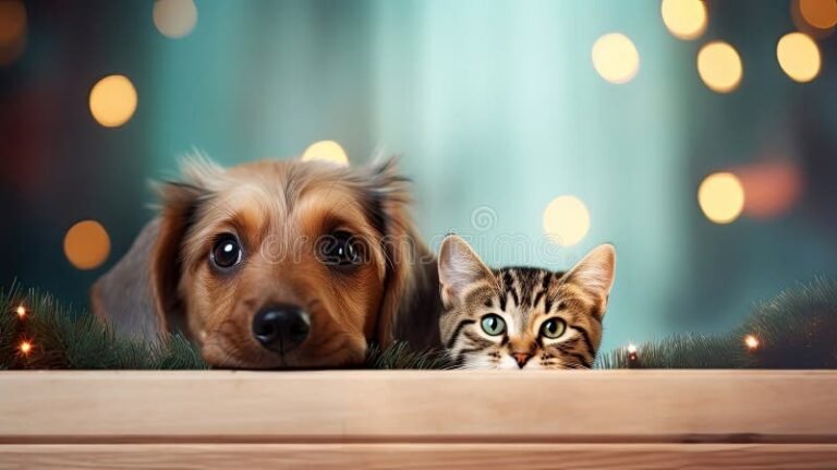 perro y gato en un refugio acogedor