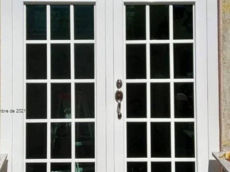 puerta doble hoja de aluminio moderna