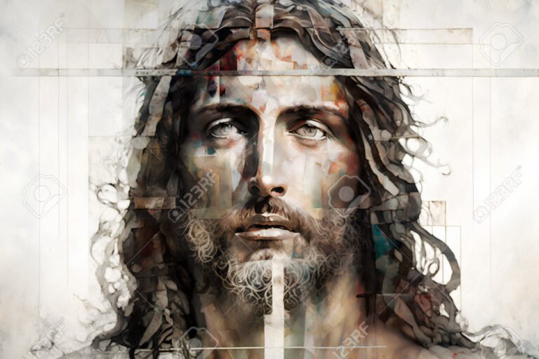 retrato de jesucristo con fondo espiritual