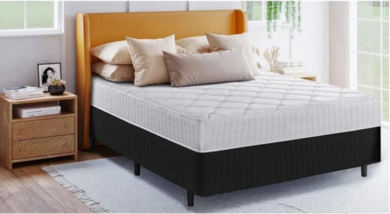 sommier plaza y media en un dormitorio