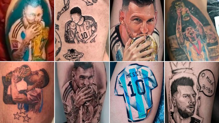 tatuajes de messi con tematica futbolistica
