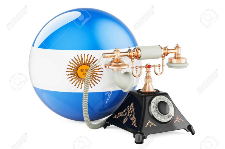 telefono antiguo con fondo argentino