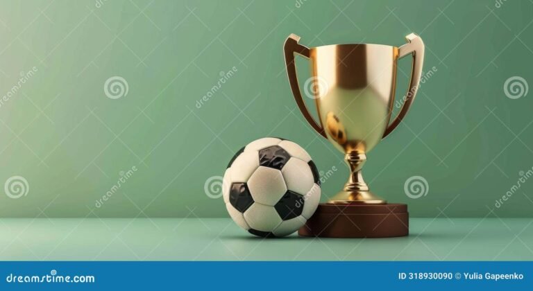 trofeo de futbol sobre un fondo brillante