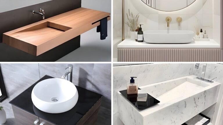 vanitory elegante en bano moderno