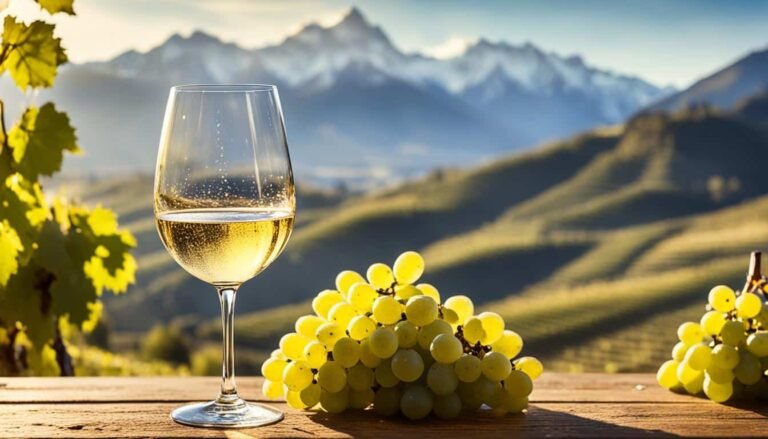 vino blanco dulce en copa elegante